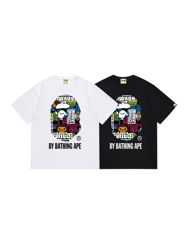 Neon Cyber Geometric Giant Ape Head Print Tee 2 colors 29345622