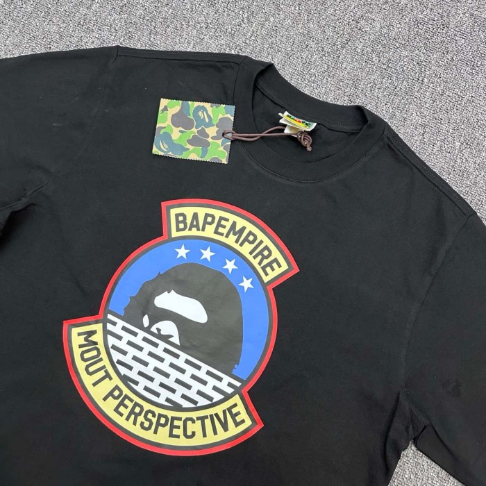 1:1 quality version Shield Emblem Wave Ape Head Mountain Print Tee 2 colors 29345554