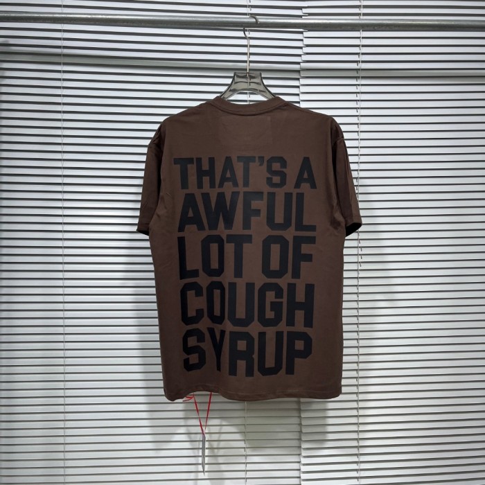 West Coast Casual Fashion Chocolate Brown Western Horse Herd Purple Tongue Graffiti Print T-Shirt 29345273