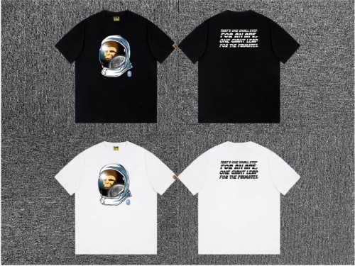 1:1 quality version Lunar Mirror Astronaut Ape English Slogan Print Tee 2 colors 29345561