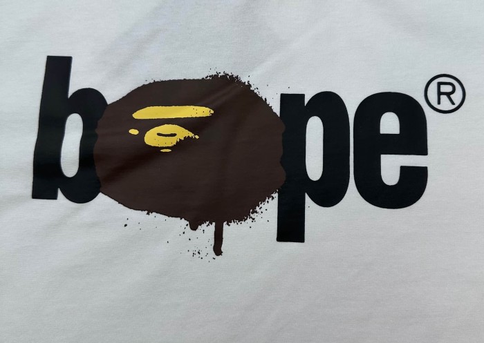 1:1 quality version Paint Drip Oblate Ape Head Print Tee 2 colors 29345559