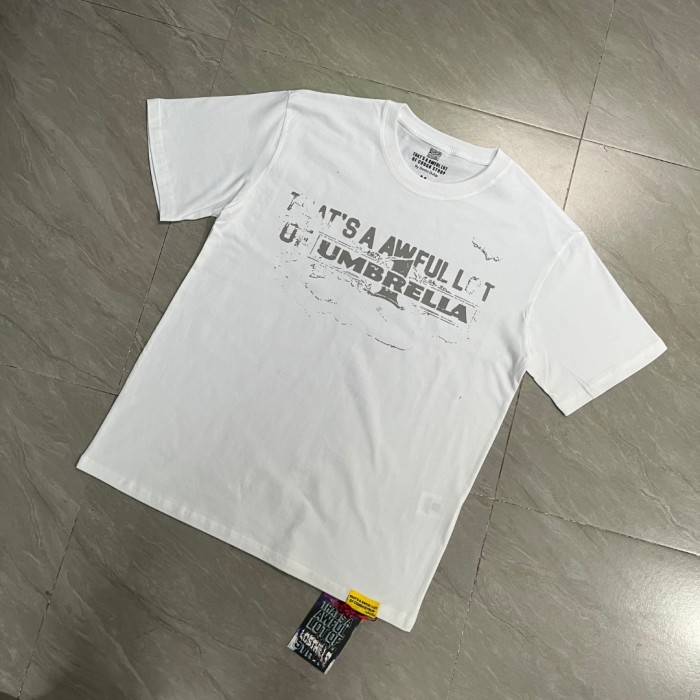 Grunge Hip Hop Streetwear Front Faded Distressed Umbrella Text Back Giant Stacked Worn Block Letter Print T-Shirt 2 colors 29345297