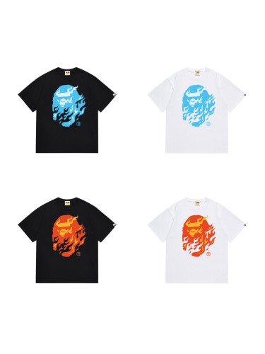 Trendy Flame Wrapped Ape Head Print Tee 4 colors 29345613