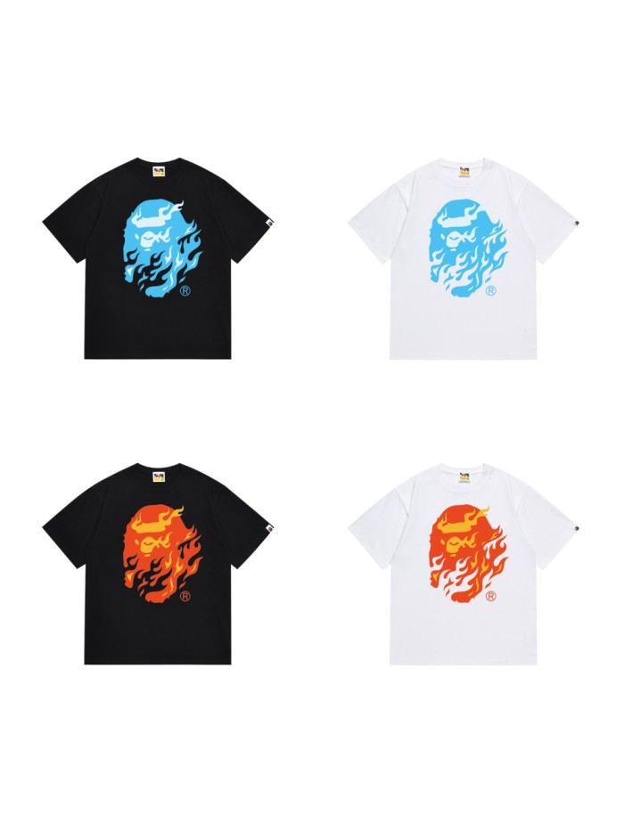 Trendy Flame Wrapped Ape Head Print Tee 4 colors 29345613