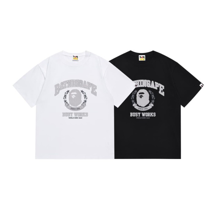 American College Style Pentagram Wreath Ape Head Print Tee 2 colors 29345620
