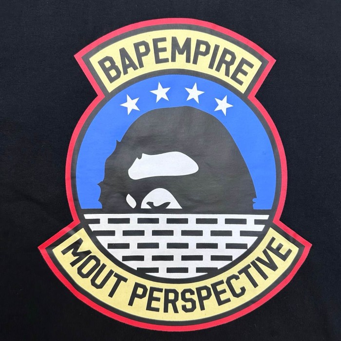 1:1 quality version Shield Emblem Wave Ape Head Mountain Print Tee 2 colors 29345554