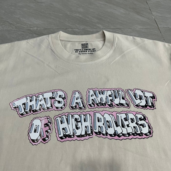 Cartoon Hip Hop Streetwear Front Pink Outline Bubble Text Back Utility Pole Cartoon Character Bottle Figure Double Sided Print T-Shirt 29345275