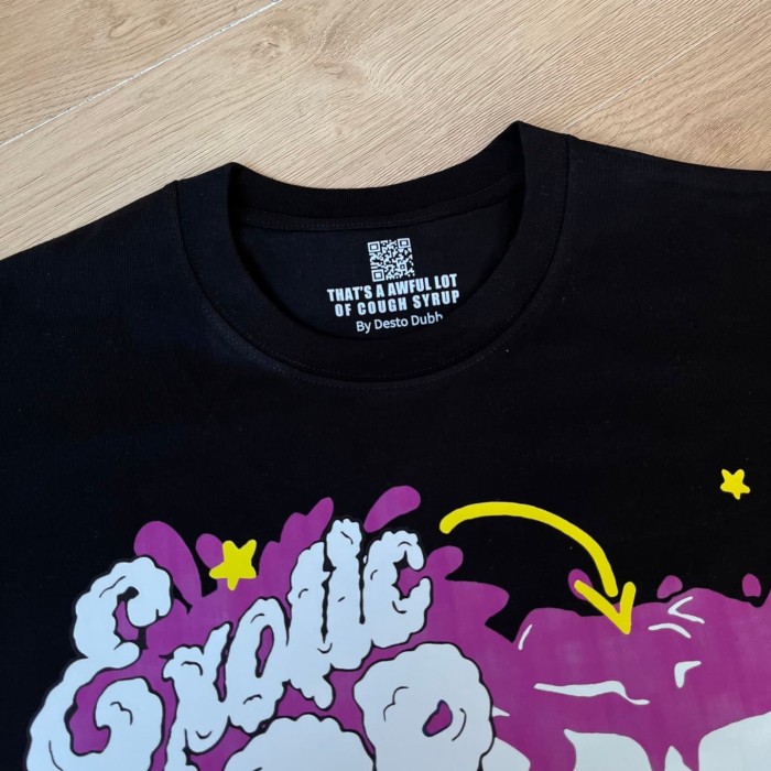 Southern Hip Hop Streetwear Front Houston Texas Map Pistol Lowrider Car Purple Syrup Cup Exotic Pop Cartoon Scene Print T-Shirt 29345308
