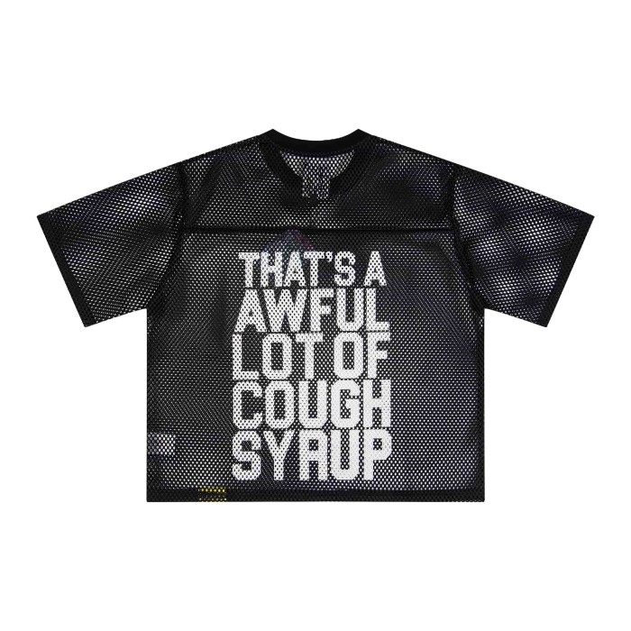 Retro Sport Streetwear Available Front Simple Block Typography Back Large Stacked Letter Print Cropped Mesh Jersey T-Shirt 4 colors 29345315