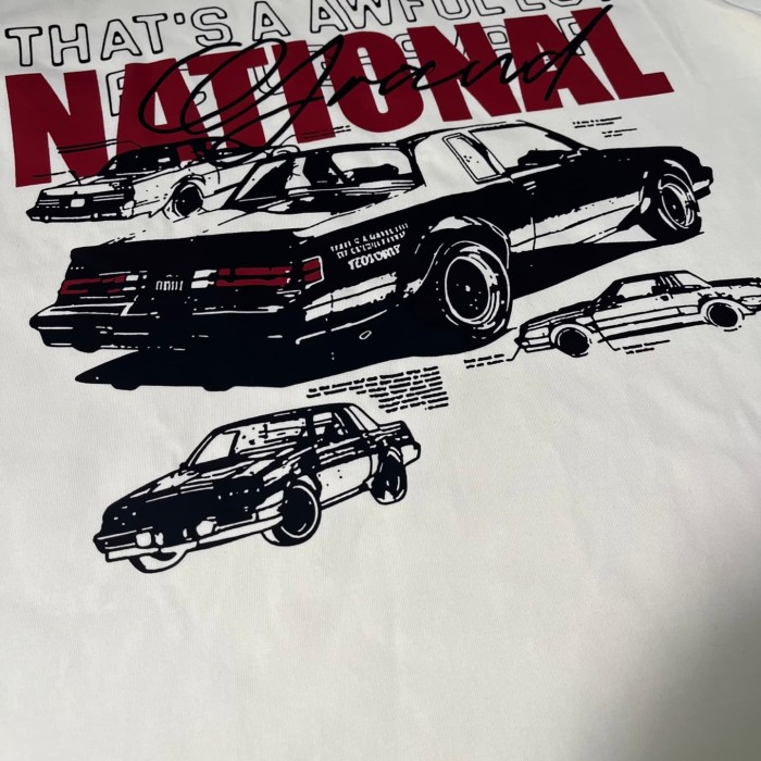 Retro Automotive Streetwear Front Old School Muscle Car Line Drawing Stacked Typography Print T-Shirt 29345278