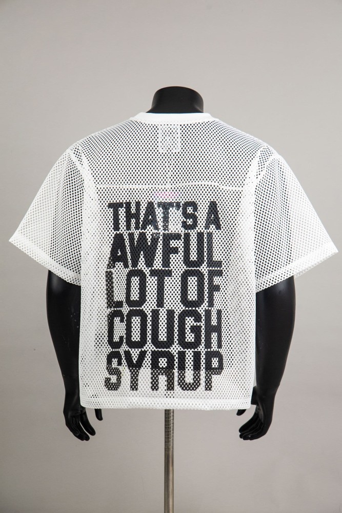 Retro Sport Streetwear Available Front Simple Block Typography Back Large Stacked Letter Print Cropped Mesh Jersey T-Shirt 4 colors 29345315