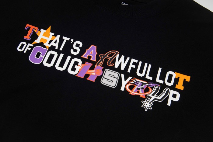 Y2K Modern Street Front Tiny Star Accent Multicolor Letter Back Big Mixed Color Stacked Text Print T-Shirt 29345354