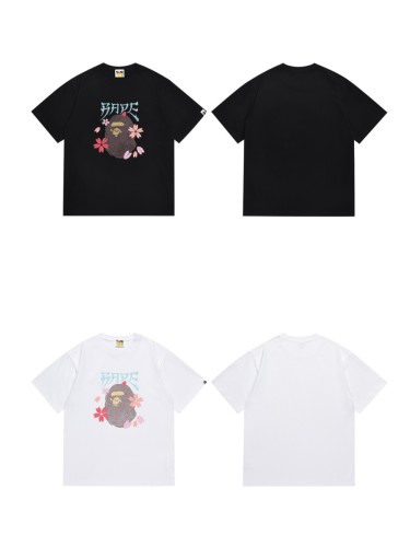 Japanese Style Embossed Petal Ape Head Print Tee 2 colors 29345614
