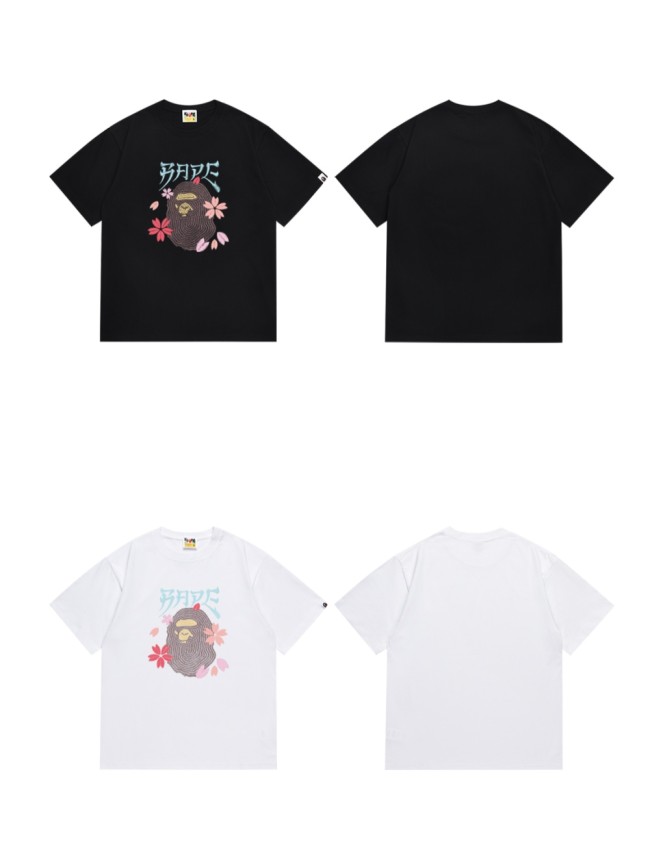Japanese Style Embossed Petal Ape Head Print Tee 2 colors 29345614