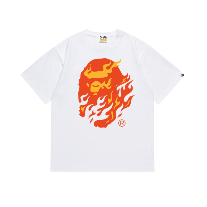 Trendy Flame Wrapped Ape Head Print Tee 4 colors 29345613