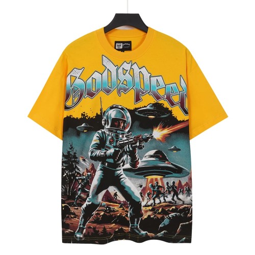 Retro Alien Streetwear Front Space Warrior UFO Vintage Comic Gothic Letter Print Back Gradient Sun Eye Symbol T-Shirt 2 colors 29345673