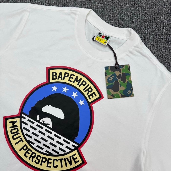 1:1 quality version Shield Emblem Wave Ape Head Mountain Print Tee 2 colors 29345554