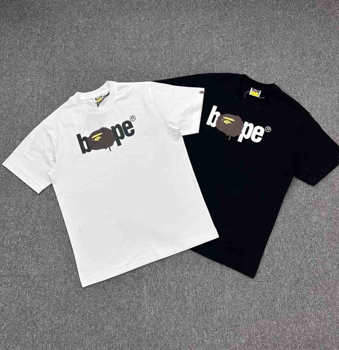 1:1 quality version Paint Drip Oblate Ape Head Print Tee 2 colors 29345559