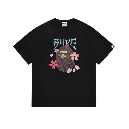 Japanese Style Embossed Petal Ape Head Print Tee 2 colors 29345614