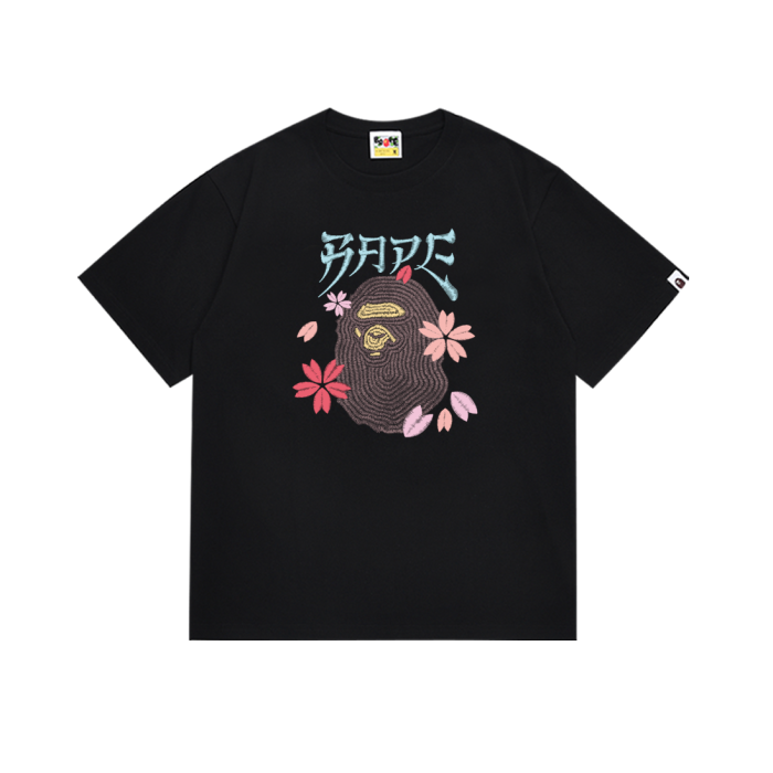 Japanese Style Embossed Petal Ape Head Print Tee 2 colors 29345614