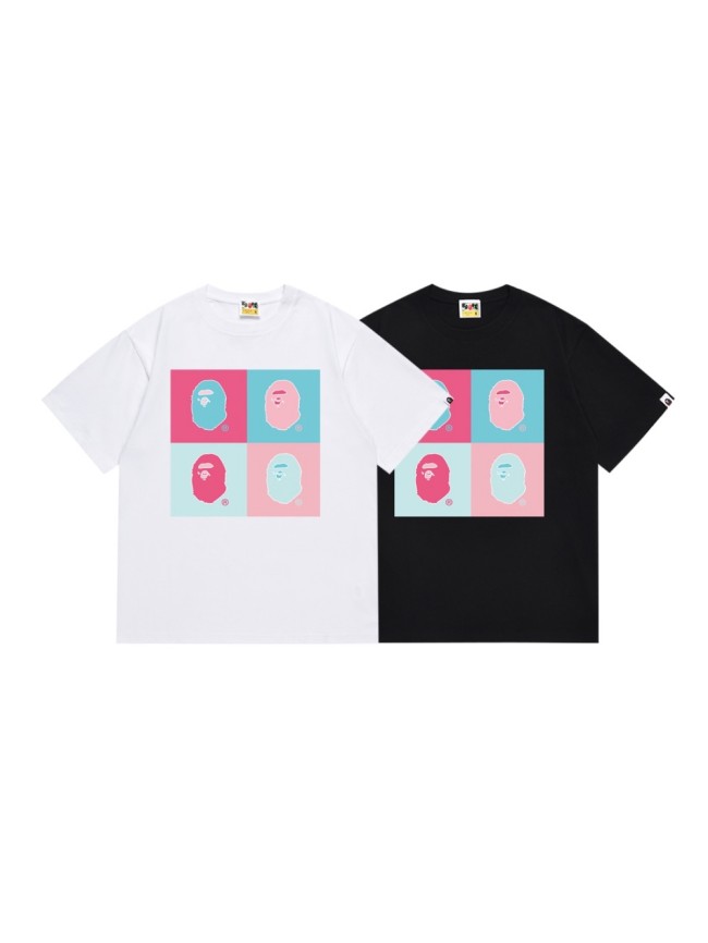 Pop Art Four-Grid Color Ape Head Print Tee 2 colors 29345612