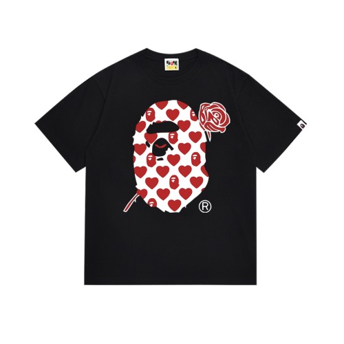 Red Rose Heart Letter Ape Head Print Tee 2 colors 29345616