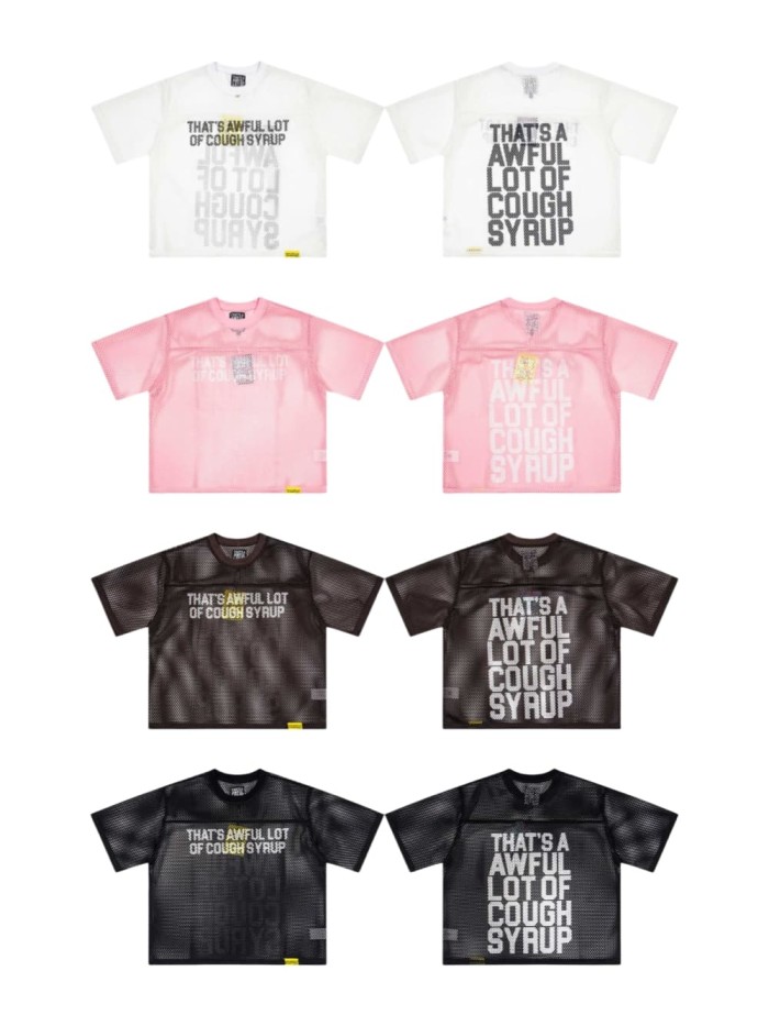 Retro Sport Streetwear Available Front Simple Block Typography Back Large Stacked Letter Print Cropped Mesh Jersey T-Shirt 4 colors 29345315