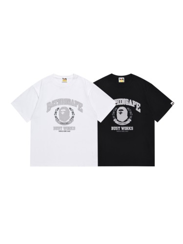 American College Style Pentagram Wreath Ape Head Print Tee 2 colors 29345620