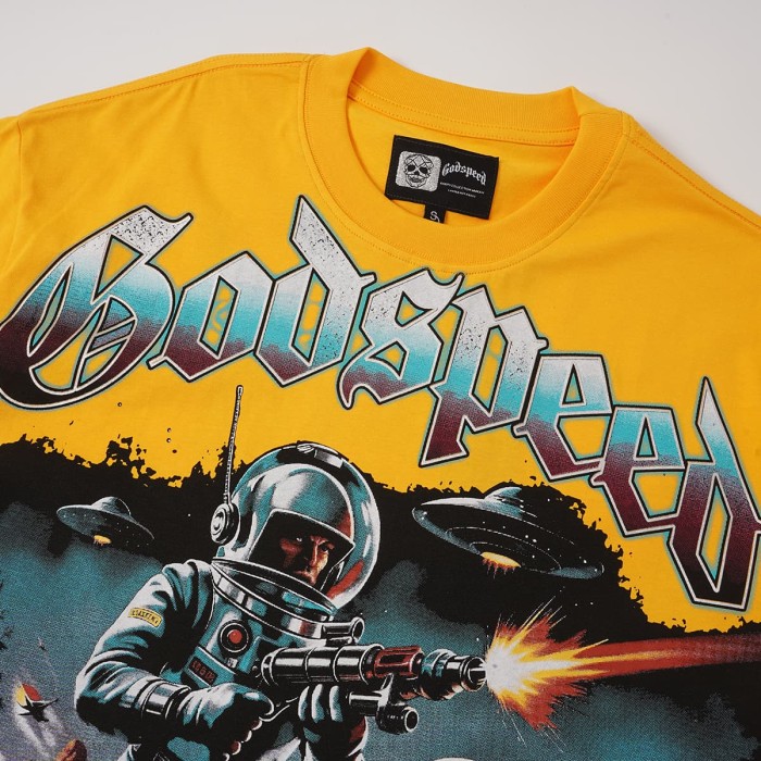 Retro Alien Streetwear Front Space Warrior UFO Vintage Comic Gothic Letter Print Back Gradient Sun Eye Symbol T-Shirt 2 colors 29345673