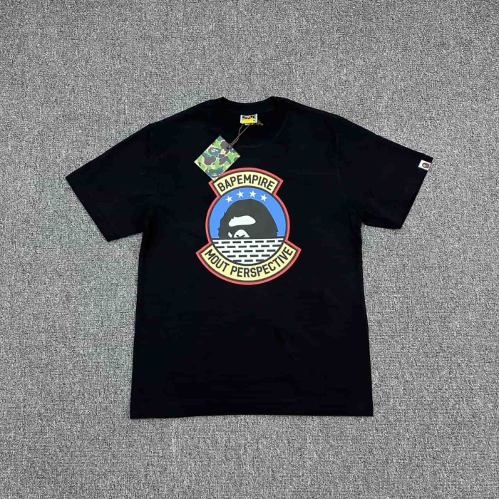 1:1 quality version Shield Emblem Wave Ape Head Mountain Print Tee 2 colors 29345554