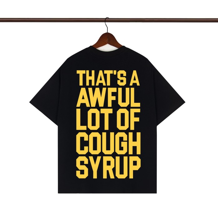 Pop Hip Hop Streetwear Front Cartoon Characters Last Supper Oil Painting Back Large Bold Yellow Block Letter Print T-Shirt 2 colors 29345276