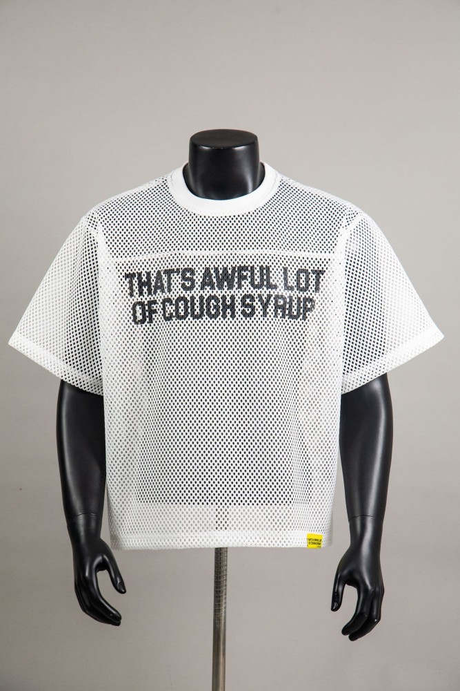 Retro Sport Streetwear Available Front Simple Block Typography Back Large Stacked Letter Print Cropped Mesh Jersey T-Shirt 4 colors 29345315