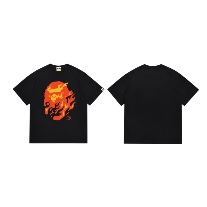 Trendy Flame Wrapped Ape Head Print Tee 4 colors 29345613