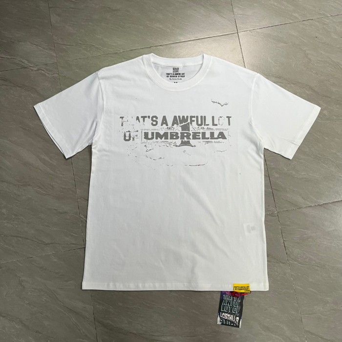 Grunge Hip Hop Streetwear Front Faded Distressed Umbrella Text Back Giant Stacked Worn Block Letter Print T-Shirt 2 colors 29345297