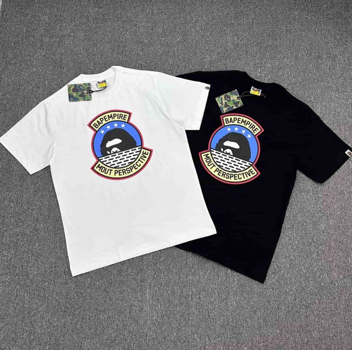 1:1 quality version Shield Emblem Wave Ape Head Mountain Print Tee 2 colors 29345554