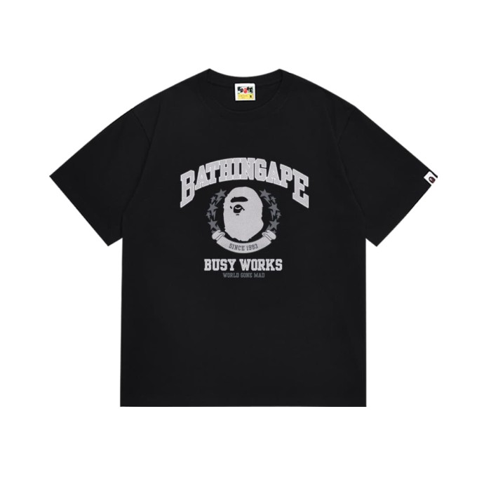 American College Style Pentagram Wreath Ape Head Print Tee 2 colors 29345620