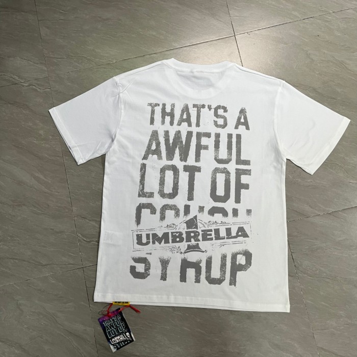 Grunge Hip Hop Streetwear Front Faded Distressed Umbrella Text Back Giant Stacked Worn Block Letter Print T-Shirt 2 colors 29345297