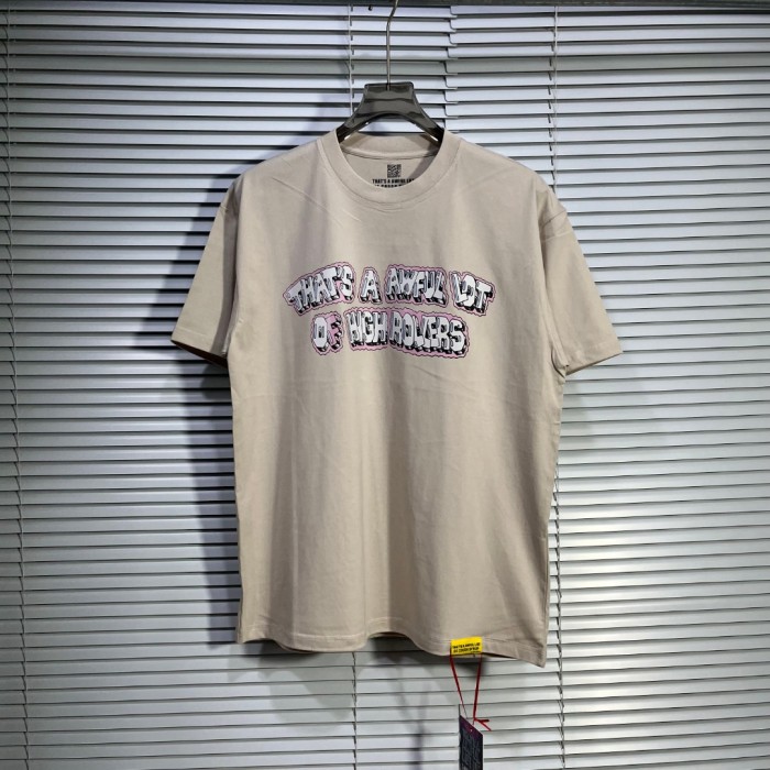 Cartoon Hip Hop Streetwear Front Pink Outline Bubble Text Back Utility Pole Cartoon Character Bottle Figure Double Sided Print T-Shirt 29345275