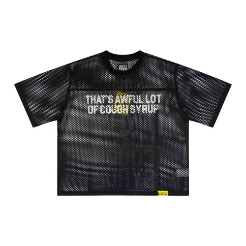 Retro Sport Streetwear Available Front Simple Block Typography Back Large Stacked Letter Print Cropped Mesh Jersey T-Shirt 4 colors 29345315