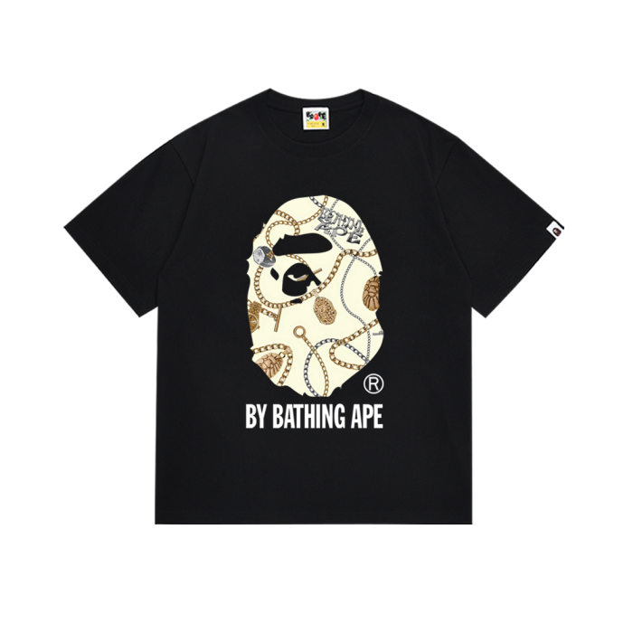 Gold Silver Jewelry Chain Ape Head Print Tee 2 colors 29345618