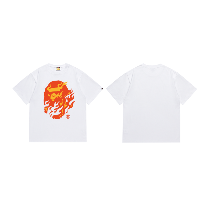 Trendy Flame Wrapped Ape Head Print Tee 4 colors 29345613