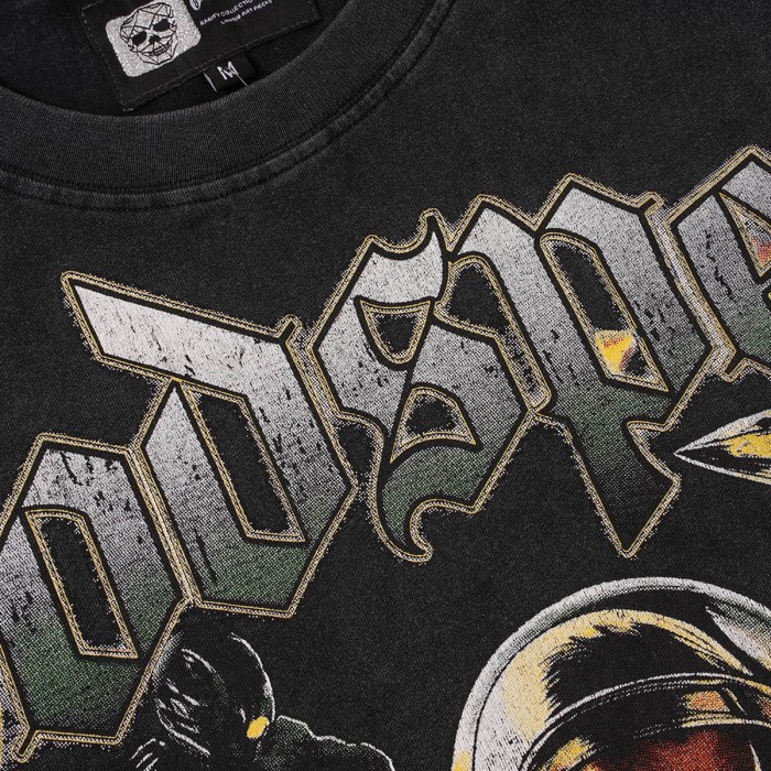 Retro Alien Horror Streetwear Front Vintage Space Warrior Monster Distressed Comic Gothic Letter Print Back Gradient Sun Eye Symbol T-Shirt 29345682
