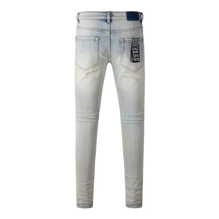 1:1 quality version Ripped Earth Outline 1999 Print Washed Jeans 29345268