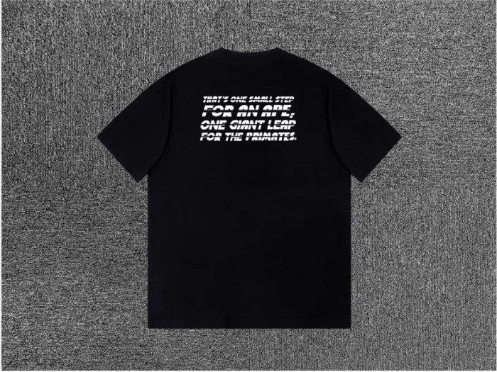 1:1 quality version Lunar Mirror Astronaut Ape English Slogan Print Tee 2 colors 29345561