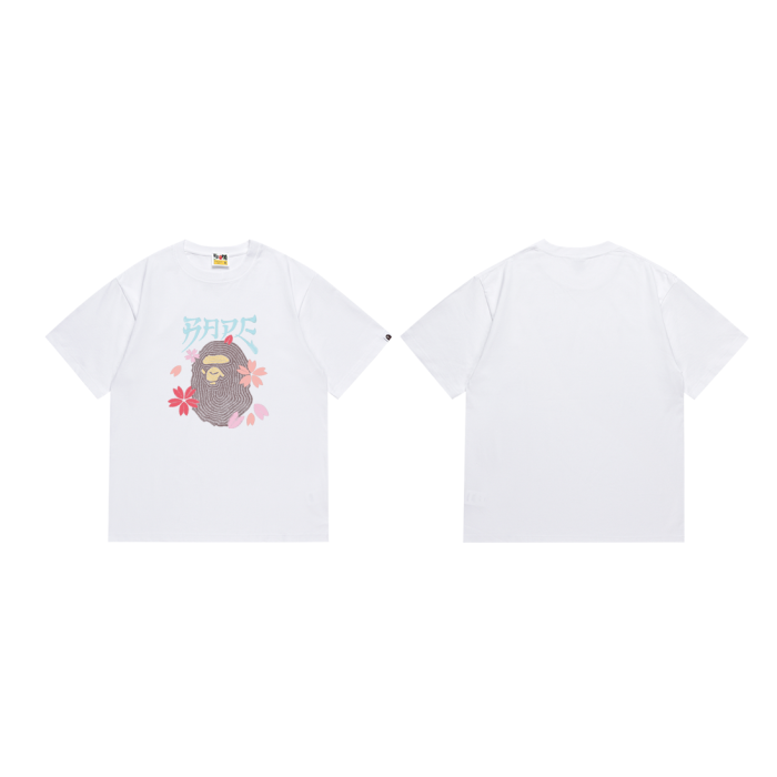 Japanese Style Embossed Petal Ape Head Print Tee 2 colors 29345614