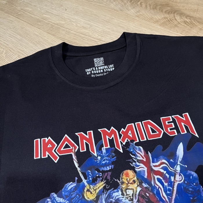 Heavy Metal Rock Streetwear Front Iron Maiden Skeleton Warrior Horse Battle Scene Band Logo Print T-Shirt 29345277