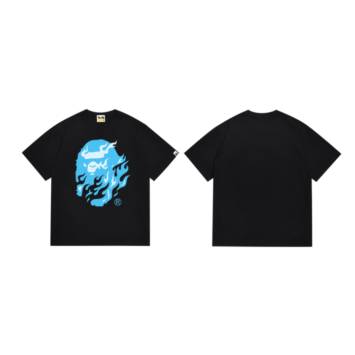 Trendy Flame Wrapped Ape Head Print Tee 4 colors 29345613
