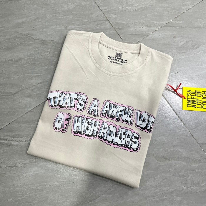 Cartoon Hip Hop Streetwear Front Pink Outline Bubble Text Back Utility Pole Cartoon Character Bottle Figure Double Sided Print T-Shirt 29345275