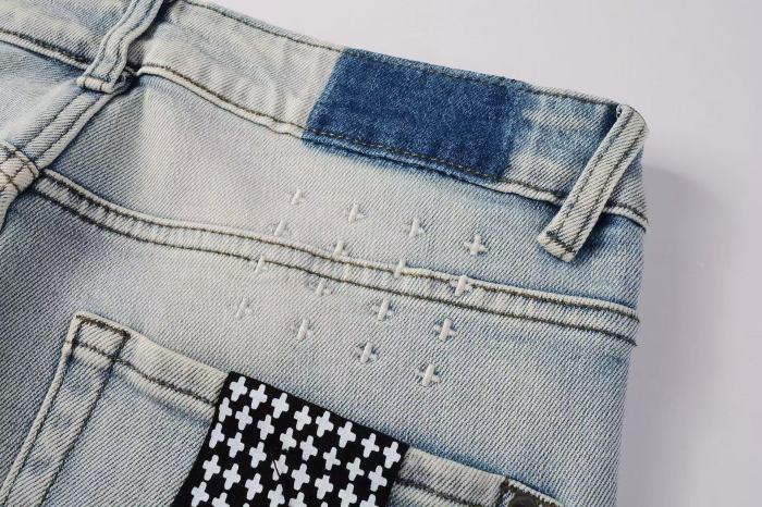 1:1 quality version Ripped Earth Outline 1999 Print Washed Jeans 29345268