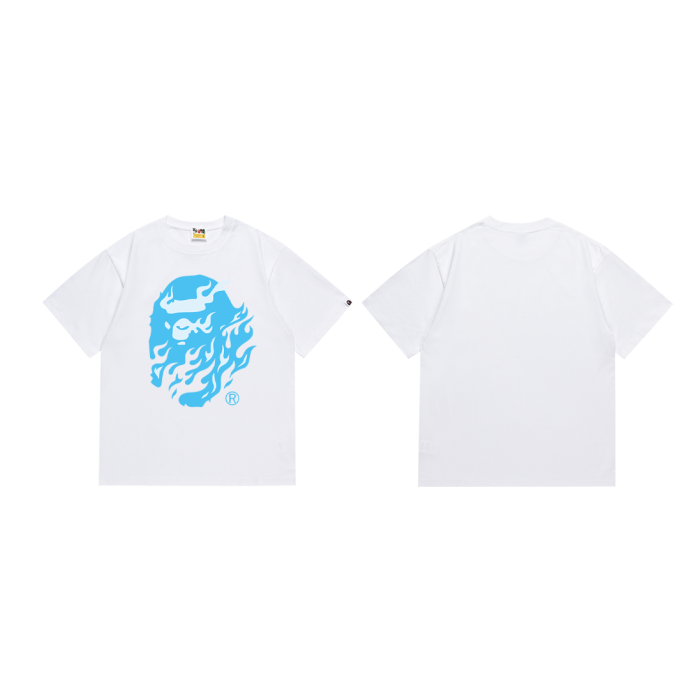 Trendy Flame Wrapped Ape Head Print Tee 4 colors 29345613